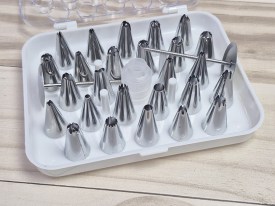 Set 26 picos caja acrilica tapa bisagra 
